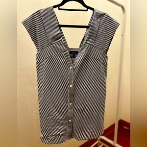 Theory Sleeveless striped off the shoulder top